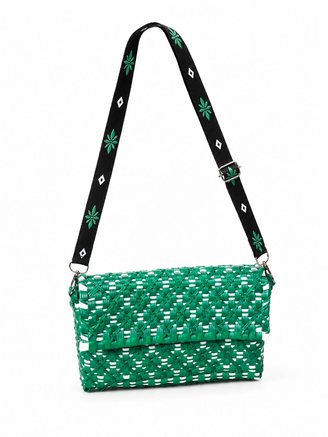 Corazón de México crossbody- Green&White