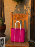 Small Mercado- Fuchsia&White