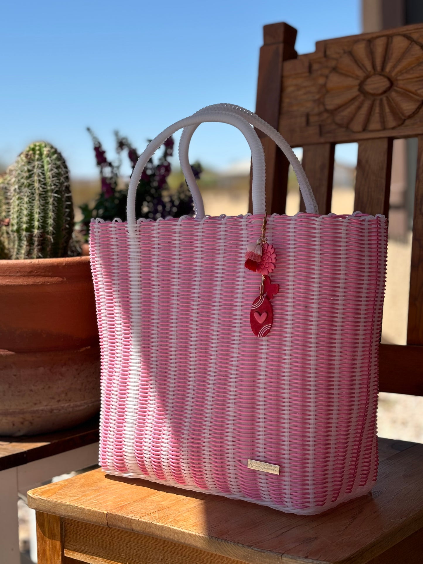 Popotillo Bag- Pink&White