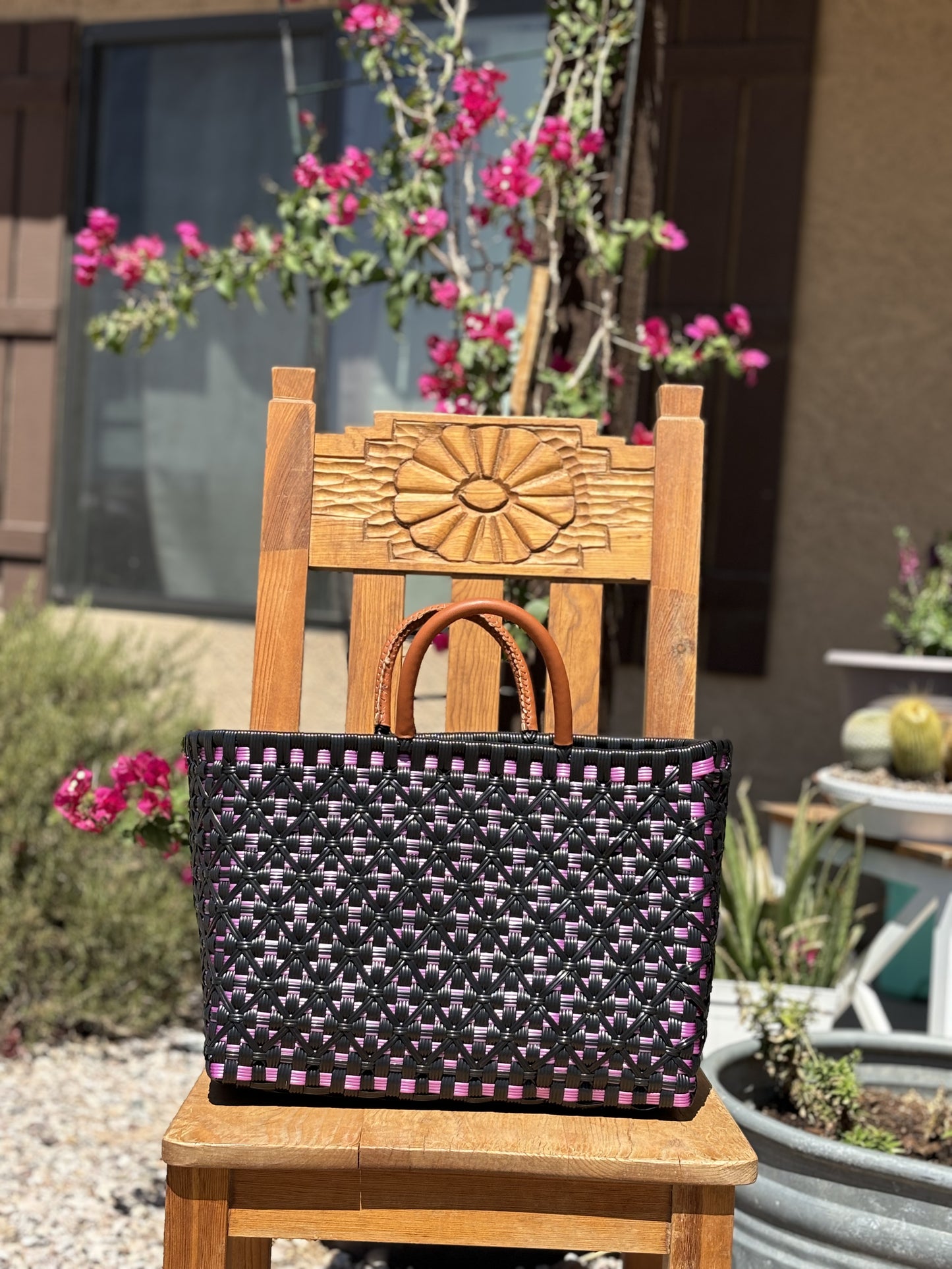 Medium Doble Mercado- Blk&purple