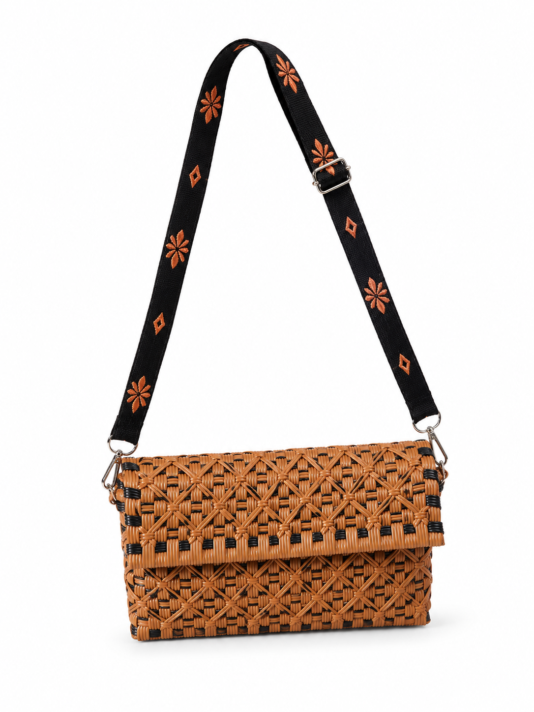 Corazón de Mexico crossbody- Caramelo&Blk